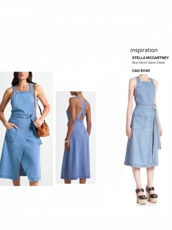 Dresses & Skirts - New Stella Apron Denim Dress Large